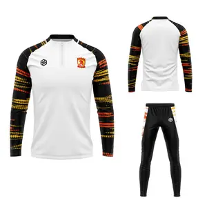 Custom Football Training Tracksuit Soccer Team 1/4 Zipper Jacket and Pant Outdoor Jogging Tracksuit