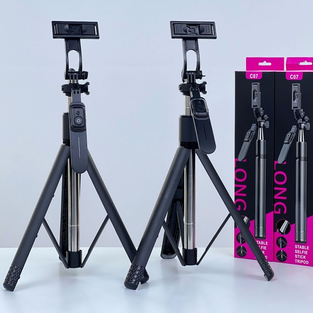 C07 Smart Selfie Stick Tripod Stabilizers AI 360 Rotation Auto Face With Flash Light Detachable Selfie Stick for Phone