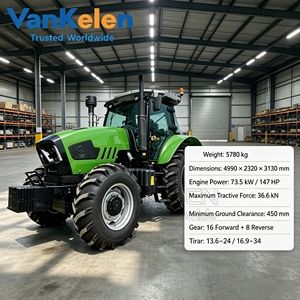 Tracteur agricole diesel 120 CV 4x4 avec cabine fermée pour usage agricole polyvalent - Product Image 1