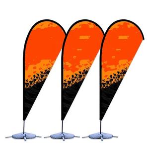 定制印刷促销广告飞行沙滩旗定制泪珠羽毛旗横幅带旗杆 - Product Image 4