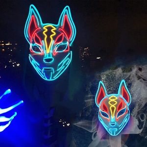 La volpe di Halloween 2023 ha portato maschere per feste illuminate maschera per gioco Cosplay di Halloween oggetti di scena per feste e feste - Product Image 3