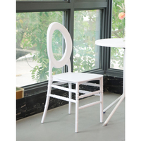 Chaise de mariage et d'événement en plastique PP de haute qualité, dossier en O, mobilier de restaurant, hôtel, café, salle à manger