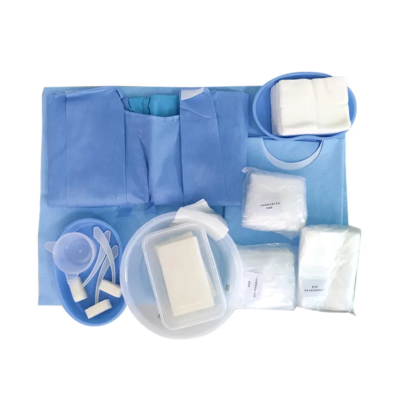 Kit desinfeksi dan pembersih perlengkapan pembalut medis Kit dialisis kulit bedah kateter dialisis steril kustom