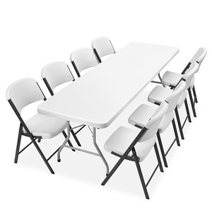 Juego <span class=keywords><strong>de</strong></span> Mesa <span class=keywords><strong>de</strong></span> Comedor, Diseños <span class=keywords><strong>de</strong></span> Muebles para Exteriores, <span class=keywords><strong>Alquiler</strong></span>, Mesa <span class=keywords><strong>de</strong></span> Comedor Rectangular Plegable para Banquetes, Mesa <span class=keywords><strong>de</strong></span> Plástico para Bodas con Patas <span class=keywords><strong>de</strong></span> Metal - Product Image 6