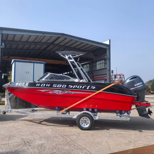 Vente directe usine – Bateau de sport multifonctionnel de 5,8 m (19 pieds) à coque en fibre de verre pour ski nautique et pêche récréative avec moteur - Product Image 1