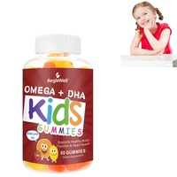 Complément Alimentaire AegleWell Omega + DHA en Gummies pour Enfants, Marque Blanche, 60 Unités, Soutien Cérébral et Cardiaque pour Enfants
