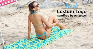 Toalla de Playa Personalizada de Microfibra Ligera, Reciclada, de Gran Tamaño, con Estampado, de Microfibra Suede, Libre de Arena, la Más Vendida - Product Image 2