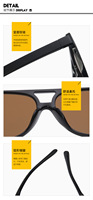 Lunettes de soleil de style aviation rétro, dernier design, surdimensionnées, verres jaunes orange, monture bleue noire en PC, polarisées, pour hommes