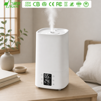 RUNAL 4L Humidificateur d'air ultrasonique intelligent à remplissage par le haut, brume froide et chaude, lumière LED, avec télécommande pour chambre à coucher
