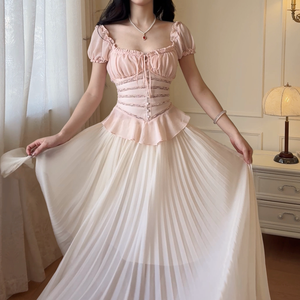 Damen-Bluse mit quadratischem Ausschnitt, Puffärmeln, schulterfreiem Schnürkorsett, Rüschen und <span class=keywords><strong>Peplum</strong></span> für Sommerurlaub, Party und Dates - Product Image 3