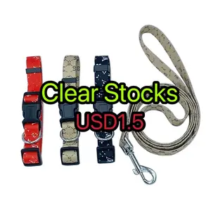 Clear Stocks G V Classic Brand Style Luxury Dog Collar Leash