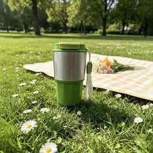 Taza de Café de Acero Inoxidable de 500 ml con Aislamiento al Vacío, Pantalla Inteligente de Temperatura, Tapa Doble con Asa de Transporte para Oficina y Exteriores - Product Image 3