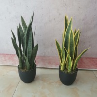 Plante artificielle en plastique de style nordique, Sansevieria en pot, pour la décoration de la maison, Noël et Nouvel An
