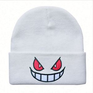 Nuevos Gorros de Punto Bordados con Diseño de Boca Grande y Ojos Rojos, con Logotipo Personalizado, Gorro de Lana con Estampado Puff, Venta al Por Mayor - Product Image 4