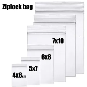Custom Groothandel Print Clear Ldpe/Hdpe Zip Lock Verpakking Zakken Transparant Plastic Ziplock Zak