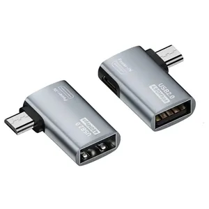 Adattatore Host OTG per Fire TV Stick 90 gradi a sinistra/ad angolo retto alimentato Micro USB a USB OTG adattatore per telefono Android Tablet