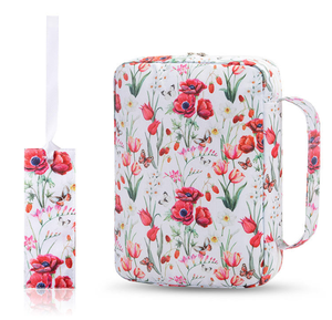 High Quality Women's Floral Bible Cover Custom Printed Oxford Book Tote Bag Casual <strong>Luxury</strong> Portable Design with Zipper Closure - Product Image 4