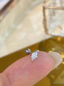 Xinfly 18K Gold 0.26ct Natural Marquise Cut Diamond Screw <b>Back</b> Stud <b>Earrings</b> - Product Image 3