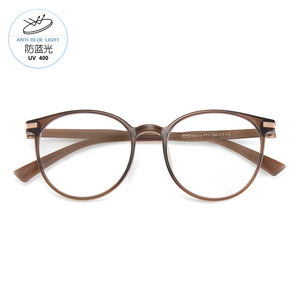 Monture de lunettes ovale marron caramel style français, anti-lumière bleue, monture complète unisexe, origine Danyang - Product Image 4