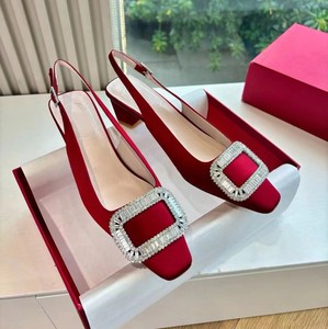 Chaussures à talons hauts pour femmes de luxe haut de gamme pour l'été, talons épais, talons hauts de mariage pour femmes, talons hauts élégants pour les fêtes - Product Image 1