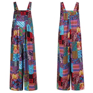 <span class=keywords><strong>Tuta</strong></span> Tie tye Harem tute Patchwork bohémien pantaloni pettorina stampa etnica pagliaccetto Boho vestiti pantaloni larghi - Product Image 3