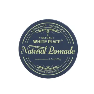 White Place Brand Deluxe Medium Hold Shine Hair Wax Water Based Natural Pomade Cream Unisex Hair Styling Peppermint Curl Cream