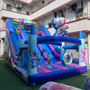 Gonfiabile per Bambini Lilo e Stitch con Scivolo d'Acqua, Combo Gonfiabile con Trampolino e Scivolo - Product Image 4