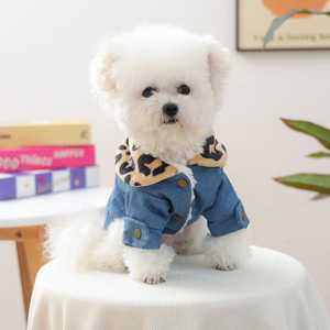 Nueva ropa de otoño/invierno para mascotas, perros pequeños, cachorros, perros y gatos felices, chaquetas de mezclilla cálidas, cómodas, gruesas y lujosas - Product Image 3