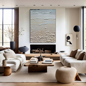 Grande <span class=keywords><strong>peinture</strong></span> <span class=keywords><strong>abstraite</strong></span> de plage, <span class=keywords><strong>peinture</strong></span> murale tactile de la côte, décoration murale, <span class=keywords><strong>peinture</strong></span> originale pour la maison et la <span class=keywords><strong>galerie</strong></span> - Product Image 3