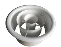 Diffuseur circulaire moderne en alliage d'aluminium avec buse à poudre d'aluminium pour la ventilation des hôtels, installation facile