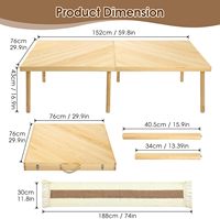 Table de pique-nique pliante en teck traditionnelle, portable, durable, pour intérieur et extérieur, hauteur réglable, camping, mariage, cour