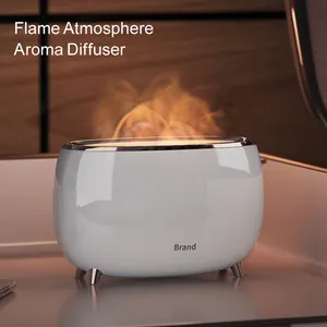 लौ विसारक Humidifier समर्थन आवश्यक तेलों आग की लौ प्रभाव नेतृत्व में प्रकाश अल्ट्रासोनिक यूएसबी हवा Humidifier आग खुशबू विसारक