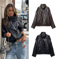 Veste en similicuir respirant chic pour femme, nouvelle mode automne-hiver, manches longues, polyvalente