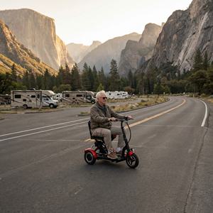 Scooter Eléctrico Ergonómico de 3 Ruedas con Autoequilibrio y Asiento Ancho para Paseos por la Playa al Atardecer - Product Image 5