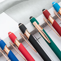 Nouveauté stylet pour écrans tactiles stylo à bille écriture stylet doux au toucher stylo à bille en métal avec raccords en or rose