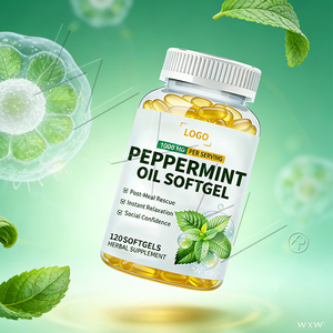 Huile essentielle de menthe poivrée en gélules pour adultes, compléments alimentaires à base de plantes, soutien digestif, 120 gélules - Product Image 6