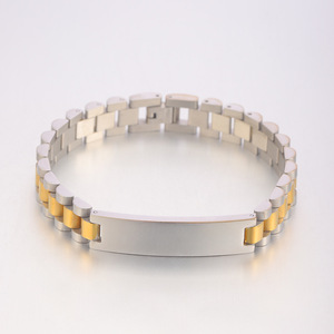 <span class=keywords><strong>Bracciale</strong></span> Rettangolare Punk all'Ingrosso - Acciaio Inossidabile <span class=keywords><strong>Incisione</strong></span> Personalizzata Lettere/Parole, Alta Qualità Unisex - Product Image 6