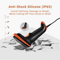 Lecteur de codes-barres QR 2D USB Tera filaire, certifié anti-poussière, antichoc, étanche IP65, ergonomique, Plug and Play, modèle D5100Y