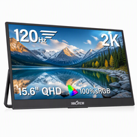 Moniteur portable 15,6 pouces QHD 120 Hz, écran robuste anti-reflets, 100 % sRGB HDR, affichage de jeu USB C pour ordinateur portable