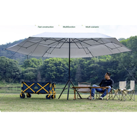Parasol de plage pliable en fibre de verre, fonctionnement semi-automatique hydraulique, placage argenté pour protection solaire extérieure, construction rapide