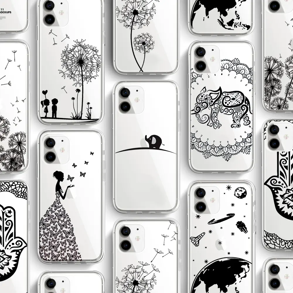 1000+ designs Custom Totem Elephant Girl TPU Silicon Case for iPhone 11 12 13 14 15 Pro Max Printing 3D Sublimation Phone Case
