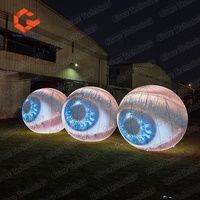 Ballon gonflable géant en forme d'œil pour Halloween avec éclairage LED pour la décoration de scènes et accessoires