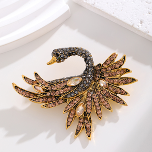 Water Diamant Dier Vogel Broche Retro Kolibrie Borst Bloem Borst Bloem Niche Vogel Feest Diner Broche - Product Image 6