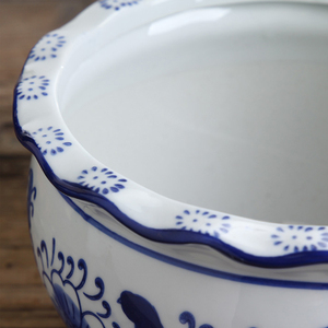 Vente flash : Jardinière ovale en céramique antique avec <span class=keywords><strong>pieds</strong></span>, motif floral vintage, pots en céramique, bassin en porcelaine pour la décoration de la maison et du jardin - Product Image 3