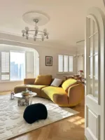 LongTai Style français arc en bois massif battant porte intérieure à deux ouvertures avec verre inséré pour diviseur de salon