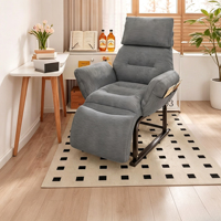 Fauteuil inclinable moderne pour appartement, double usage (assis/détente), pour la sieste, chaise longue pliable en tissu pour une personne, idéal pour les moments de loisirs