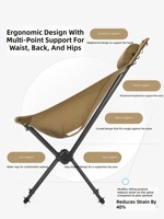 Chaise lune pliante portable, durable, moderne, haute, légère, carrée, en fibre de carbone, avec structure métallique et tissu Dyneema, pour l'extérieur
