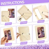 Set Bingkai Foto Kayu Kosong DIY dengan Penyangga untuk Lukisan Anak & Dekorasi Dinding Rumah untuk Pesta