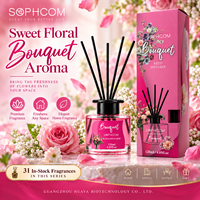 Diffuseur de parfum pour la maison en verre avec bâtonnets en fibre, ensemble de parfums, fournisseur en gros, emballage personnalisé, marque privée