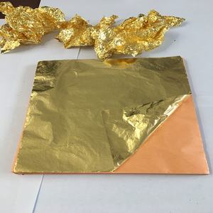 Haute qualité cuivre argent feuille dorure décoration 2.5 couleur 16*16cm feuille d'or signet 1000 feuilles par sac papier Orange 1000 - Product Image 2